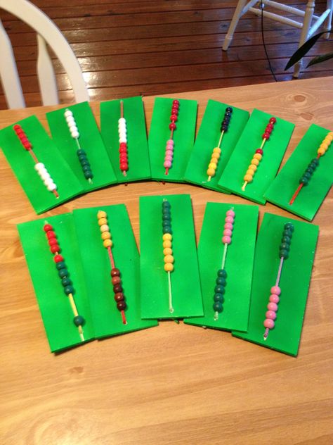 These are Rekenreks I made for math. Math Manipulatives Diy, Primary Maths Activities, Math Number Sense, Math Manipulatives, Singapore Math, Math Time, Math Addition, Math Methods, Math Numbers