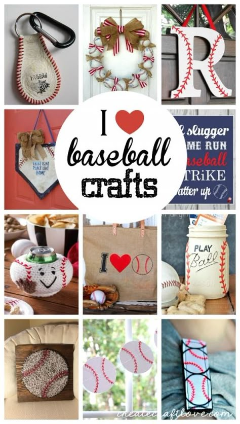 These Baseball Crafts are sure to hit one out of the park! Have some arts and crafts time for kids while you watch the big game! Baseball Project, Baseball Tickets, Softball Crafts, Baseball Wreaths, Baseball Hitting, Baseball Crafts, Baseball Room, Baseball Decor, Sport Craft