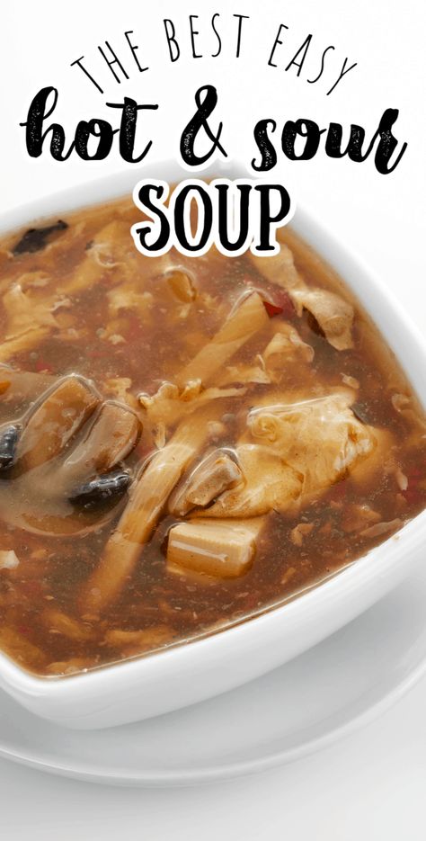 Hot And Sour Soup Recipe Easy, Easy Hot And Sour Soup, Hot N Sour Soup, Hot And Sour Soup Recipe, Sweet And Sour Soup, Soup Asian, Sour Soup Recipe, Hot Sour Soup, Asian Soup Recipes