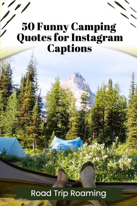 Light up your Instagram feed with these 50 funny camping quotes, guaranteed to make your followers laugh out loud! From starry nights to smoky fires, these clever quips perfectly capture the essence of camping life. Click to see these witty words! Hiking Puns, Funny Camping Quotes, Camping Puns, Camper Quotes, Quotes For Instagram Captions, Camping Photo, Funny One Liners, Funny And Relatable, Camping Vibes