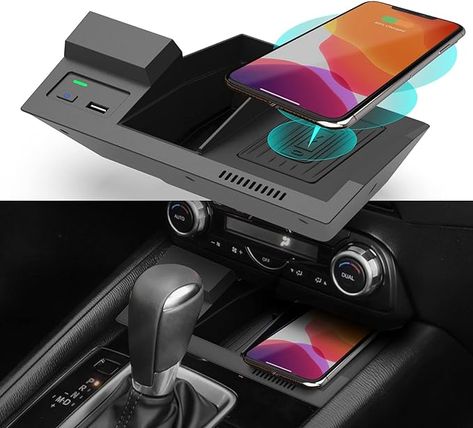 Amazon.com: CarQiWireless Wireless Car Charger for Mazda CX5 2017-2024 2023 Accessories, Wireless Phone Charging Pad for CX-5 2018 2019 2020 2021 2022 : Cell Phones & Accessories Cute Car Charger, Mazda Cx 5 Accessories, Mazda Cx5 Accessories, Mazda Cx 30 Interior, Car Charger Design, Wireless Car Charger, 2023 Accessories, Mazda Cx5, Car Battery Charger