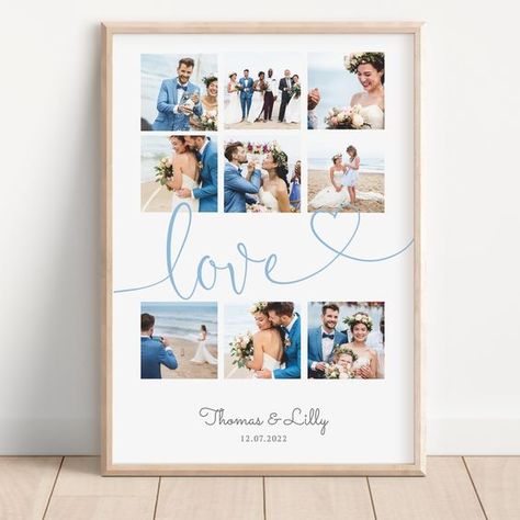 Photo Love print (A2), Wedding Photo Print, Personalised for any special occasion, Personalised Anniversary photo print Personalised Photo Frames, A4 Photo Frame Ideas, A3 Frame Ideas, Photo Frame Collage Ideas, Photo Collage Ideas Framed, Wedding Photo Frame Ideas, Collage Photo Ideas, Wedding Photo Wall, Photo Collage Ideas