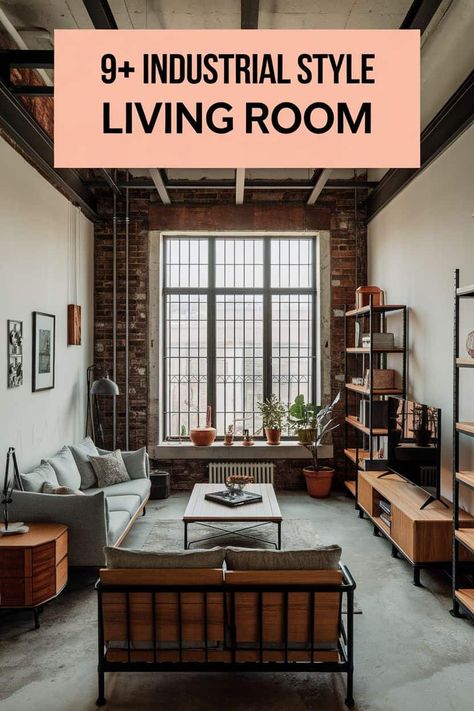 Transform your living room with these creative industrial style ideas. Think exposed brick metal accents rustic furniture cozy seating and unique lighting. These inspirations will help you create a warm inviting space that showcases your personality while maintaining a modern edge. Perfect for anyone wanting to refresh their home decor! https://fabricerie.com/industrial-style-living-room Copper Industrial Decor, Rustic Industrial Living Room Curtains, Transitional Industrial Living Room, Cottage Industrial Style, Urban Industrial Interior Design, Industrial Room Decor, Exposed Brick Walls Living Room, Soft Industrial Decor, Living Room Decor Industrial