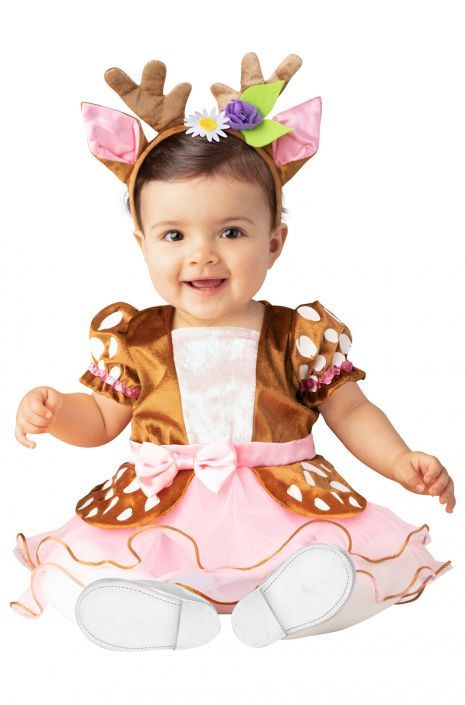 Baby Deer Tutu Infant Costume Baby Girl Costume Ideas, Baby Deer Costume, Antlers With Flowers, Girl Costume Ideas, Kids Costume Ideas, Halloween Costumes For Twins, Costumes For Twins, Halloween Infantil, Deer Costume