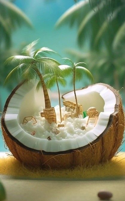 # coconut Coconut Island, Aesthetic Coconut, Coconuts Beach, Coconut Dream, Lemon Mint, Creative Pictures, Outdoor Diy, Creative Ads, Outfit Aesthetic