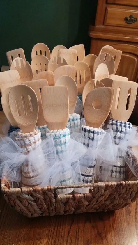 60+ Creative Wedding Favors Your Guests Will Love - HubPages Kitchen Tea Thank You Gifts Favors, Gift Ring Ideas, Kitchen Tea Thank You Gifts, Utensil Wrapping Ideas, Kitchen Bridal Shower Favors, Doorgift Ideas Wedding Diy, Housewarming Thank You Favors, Shower Thank You Gifts, Wedding Shower Thank You Gifts