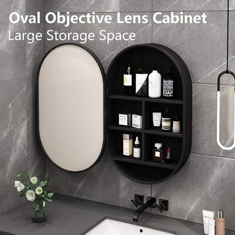 Small Hallway Table, Wall Mounted Storage Cabinet, Mirror Cupboard, Black Bathroom Mirror, Oval Mirror Bathroom, Bathroom Mirror Storage, Cabinet Mirror, Mirrored Door, Wall Mounted Storage