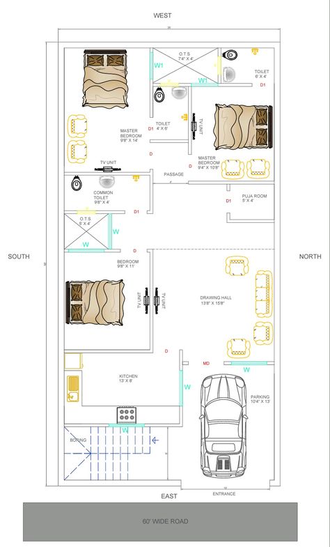 3bhk House Plan East Facing, East Facing 3 Bhk House Plan, 3bhk House Plan 1500sqft, 25×60 House Plan West Facing, 20×50 East Facing House Plan, 20x40 East Facing House Plan, 30x100 House Plan, 25x70 House Plan, 30×60 East Facing House Plan