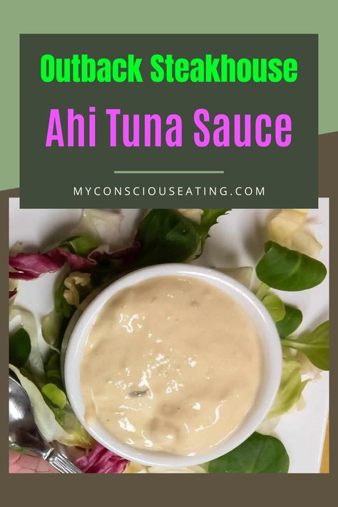 Ahi tuna sauce with a drizzle of sauce Outback Ahi Tuna Recipe, Ahi Tuna Seasoning, Ahi Tuna Sauce Recipe, Tuna Steak Sauce, Tuna Sauce Recipe, Ahi Tuna Sauce, Outback Steakhouse Recipes, Tuna Sauce, Diablo Sauce