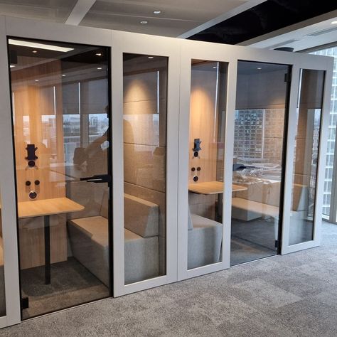 Our client required was a space where they could conduct confidential meetings and seamless video calls amidst the buzz of their open-office layout 🤫 We presented a diverse range of office pods including Milli Phone Booths, Silent Room Pods and Kolo Work Pods These pods are designed to optimise space, increase productivity, and maintain confidentiality. Each pod is equipped with modern amenities and advanced features that make them an ideal spot for focused work or confidential discussions... Sleep Pods Office, Silent Room Design, Public Study Room, Office Phone Room, Study Pods, Work Pods, Open Office Layout, Work Office Design, Office Booth