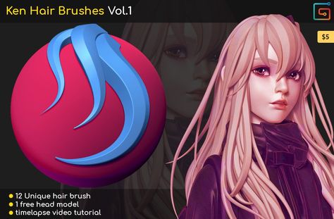 10 Stellar Brushes for Creating Hair - ArtStation Magazine Ken Hair, 90s Animation, Nomad Sculpt, Zbrush Hair, 3d Hair, 3d Reference, Zbrush Tutorial, Braid Patterns, Outdoors Tattoo