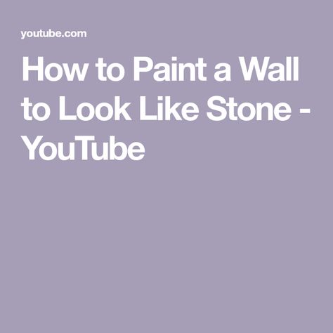 How to Paint a Wall to Look Like Stone - YouTube Fake Stone Wall, Paint A Wall, Decorative Painting Techniques, Cement Projects, Painting Cement, Fake Stone, Cement Wall, Rock Wall, Outdoor Paint