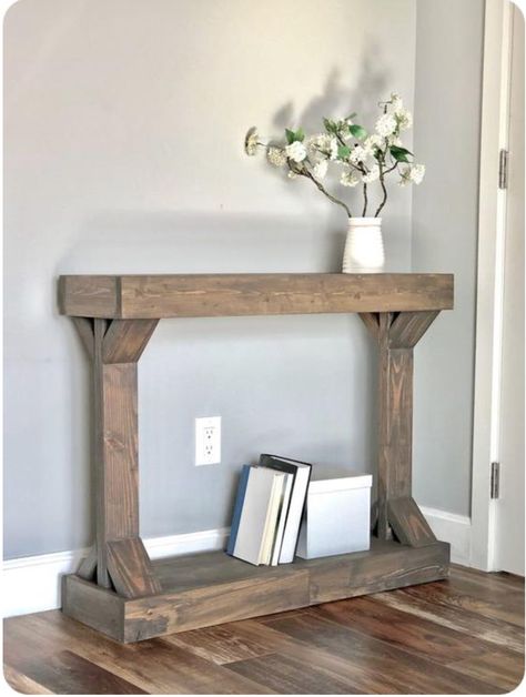 Console Table Modern, Stained Table, Narrow Console Table, Modern Console Tables, Diy Holz, Types Of Furniture, Farmhouse Furniture, Table Modern, Western Decor