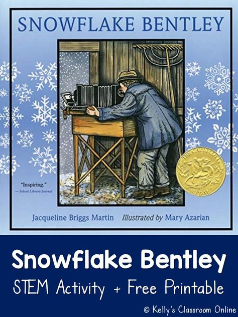 Snowflake Bentley is a children's biography about Wilson 'Snowflake' Bentley... the man who discovered that no two snowflakes are alike. The book spans Snowflake Bentley's life from childhood until his passing at the age of 66. This blog post includes a FREE biography research printable and directions for a STEM activity in which children recreate Snowflake Belntley's process of capturing and photographing snowflakes. Biography. 32 pages. First grade, second grade, third grade. Snowflake Bentley Activities, Third Grade Books, First Grade Books, Language Arts Activities, Snowflake Pictures, Snowflake Bentley, Stem Books, Hanukkah Crafts, Fun Facts About Animals