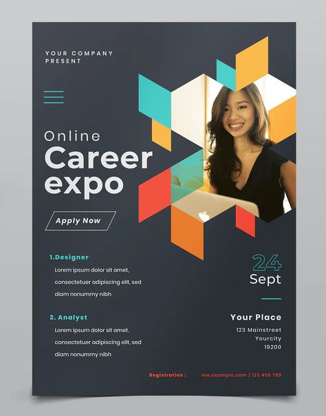 Job Fair, Career Counseling, Design Career, Business Promotion, Career Coach, Career Development, Flyer Template, Flyer Design, Career