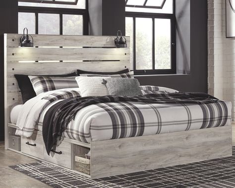 Crave Love, Read In Bed, Pallet Headboard, King Storage Bed, Headboard With Lights, White Headboard, Bed Storage Drawers, Queen Panel Beds, Modern Loft