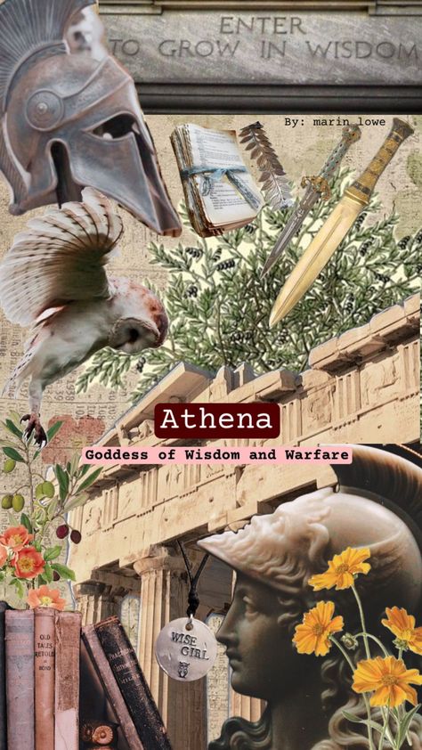 Athena: Goddess of wisdom and warfare🦉#athena#greek#greekmythology Greek God Athena, God Athena, Athena Aesthetic, Athena Greek Goddess, Daughter Of Athena, Athena Goddess Of Wisdom, For Widgets, Goddess Athena, Goddess Of Wisdom