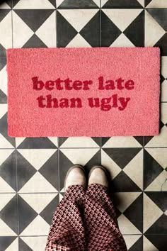 This Is Never That, Beautiful Home Decor Ideas, Pink Door Mat, Cute Door Mat, Funny Door Mats, Funny Front Door Mats, Doormat Aesthetic, Bedroom Apartment Decor Ideas, Apartment Front Door Decor