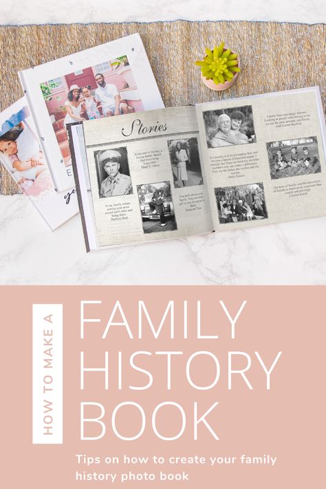 Family Tree Photo Album Ideas, Family History Scrapbook, Family Tree Templates Free Printables, Family History Book Layout, Family Tree Album, Photo Book Design, Genealogy Scrapbook, Ancestry Book, Family History Organization