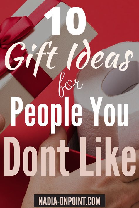 Trendy Gift Guides and Ideas! Here are the Top 10 gifts for people you dont like. Sometimes we get invited to places or parties we do not wish to go to. Now, I’m not saying you should act all evil and bash them with a horrible gift. That’s not the point of this list. You will get them a normal gift like everyone else, but that doesn’t mean you can’t throw in some shade. So, feel free to check out christmas gift for people you dont like. #birthday #gift #funny #giftideas #giftguide Horrible Christmas Gifts, Gifts That Everyone Wants, Gifts For Weird People, Gifts For Someone You Dont Know Well, Funny Neighbor Christmas Gifts, Gift Ideas For People You Don't Know Well, Funny Christmas Gifts For Family, Gifts For Picky People, Gifts For People You Dont Know Well