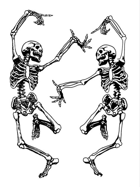 Matching Tats, Arte Doodle, Skeleton Tattoos, Dancing Skeleton, Skeleton Art, Black Ink Tattoos, Friend Tattoos, Dope Tattoos, Matching Tattoos