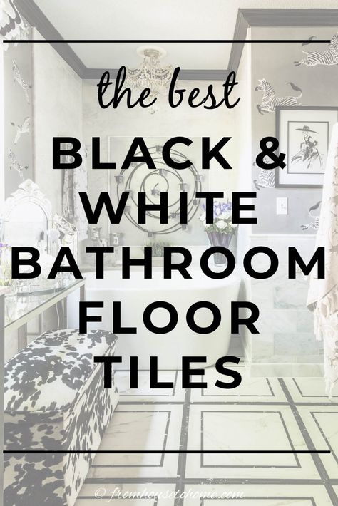 The best black and white bathroom floor tiles | Bathroom Decor Ideas Black And White Tile Bathroom Vintage, White Bathroom Floor Tile Ideas, Floral Tile Bathroom, White Bathroom Floor Tile, White Tile Bathroom Floor, White Bathroom Floor, Black And White Bathroom Floor, Floor Tile Ideas, Black Marble Bathroom