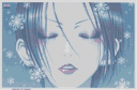 Nana cross stitch pattern  Created by me. Nana Cross Stitch Pattern, Nana Cross Stitch, Nana Alpha Pattern, Nana Crochet Pattern, Pokemon Cross Stitch Patterns, Crochet Grid, Pokemon Cross Stitch, Fillet Crochet Patterns, Nana Osaki