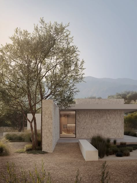 Mediterranean Villa Design, Desert Farmhouse, Contemporary Mediterranean, Concrete House, Casa Exterior, Contemporary Farmhouse, Mediterranean Home, Stone Houses, Villa Design