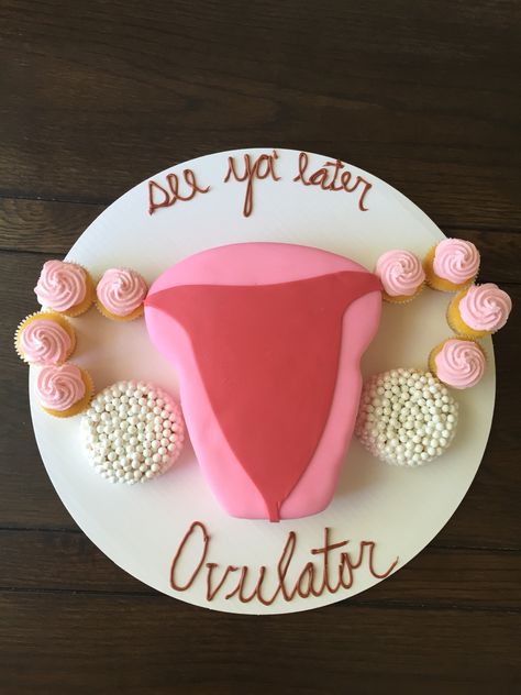 Hysterectomy cake, uterus cake Uterus Cake, First Moon Party, Period Party, Cake Liner, Moon Party, Cake Images, Fancy Cakes, Cake Inspiration, Cake Desserts