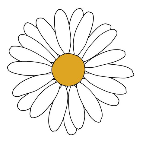 Daisy Flower Drawing, Daisy Sticker, Daisy Drawing, Daisy Art, Flower Sketches, Flower Doodles, Aesthetic Stickers, Daisy Flower, Print Stickers