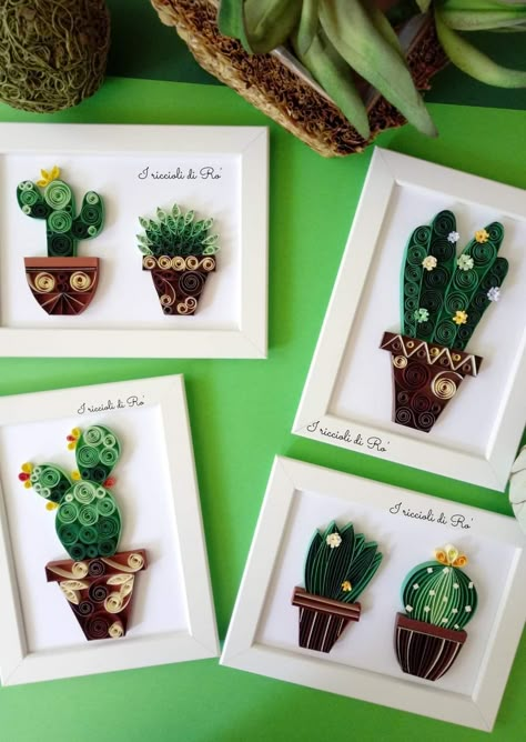 Cactus Quilling, Quilled Cactus, Free Quilling Patterns, Quilling Patterns Tutorials, Crafts Bookmarks, Diy Quilling Crafts, Quilling Pattern, Paper Quilling Jewelry, Diy Crafts Bookmarks