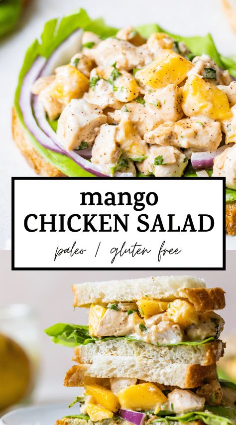 Mango Recipes For Dinner, Mango Chicken Salad, Mango Chicken Recipes, Mango Chicken Curry, Costco Chicken, Mango Curry, Mango Chicken, Leftover Chicken Recipes, Chicken Breakfast