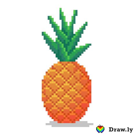 Pineapple Pixel Art, Pixel Art, Pineapple, Art