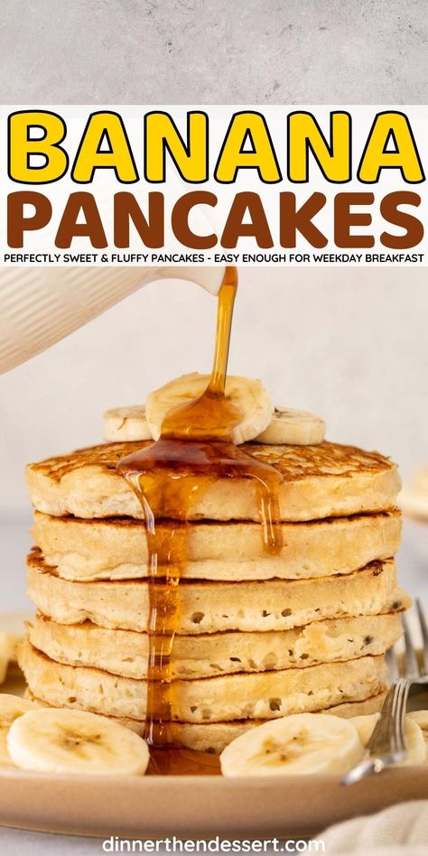 Simple Banana Pancakes, Homemade Banana Pancakes, Pancakes Homemade, Fluffy Banana Pancakes, Easy Banana Pancakes, Banana Pancakes Recipe, Homemade Pancakes, Pumpkin Pancakes, Fluffy Pancakes