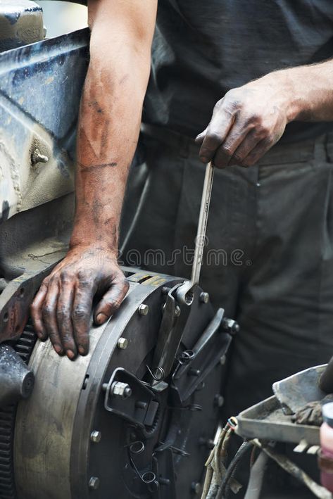 Auto mechanic hands at car repair work. Dirty car mechanic hands examining car a , #affiliate, #car, #repair, #hands, #Auto, #mechanic #ad Mechanic Hands, Mechanics Hands, Graphic Design Portfolio Cover, Auto Mechanic, Mood Images, Service Station, Car Repair, Car Mechanic, Car Battery