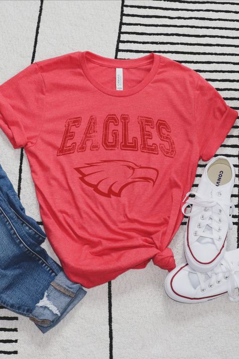 Eagles Spirit Wear, Eagles Shirt, School Spirit Shirts Designs, Eagles Fans, School Spirit Shirts, Spirit Shirts, Spirit Wear, Cameo Projects, Silhouette Cameo Projects