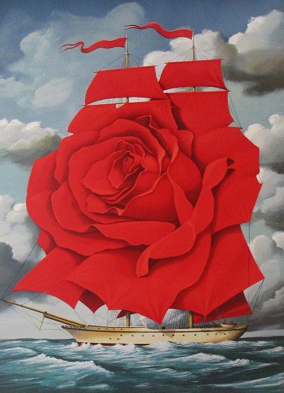 Rafal Olbinski, Polish Art, Max Ernst, Rene Magritte, The Emotions, Surrealism Painting, Art Brut, A Ship, Lithograph Print