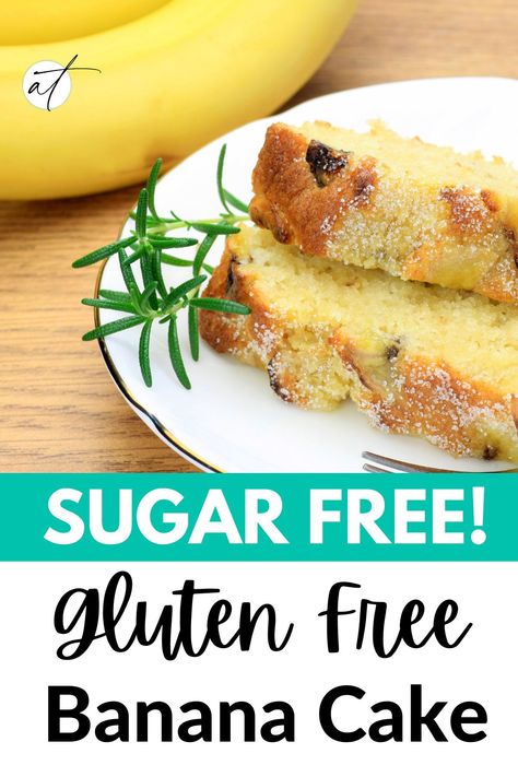 Gf Banana Cake Recipe, Keto Banana Cake Recipes, Banana Recipes Overripe Gluten Free, Gluten Free Banana Cake Recipe, Gf Banana Cake, Sugar Free Yellow Cake Recipe, Keto Banana Cake, Sugar Free Banana Cake, Banana Cake Gluten Free