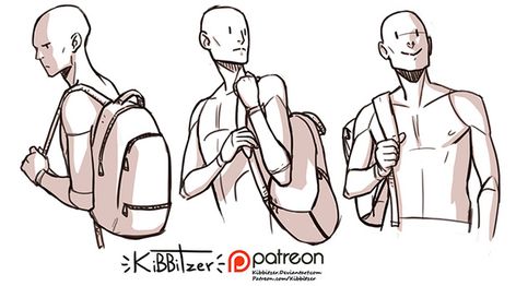 Holding backpack -PREVIEW- Backpack Drawing, 캐릭터 드로잉, Foto Poses, Anatomy Drawing, Poses References, Figure Drawing Reference, Anatomy Reference, Art Poses, Drawing Tutorials