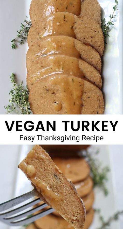 Alternative Thanksgiving Recipes, Seitan Turkey, Turkey With Gravy, Vegetarian Turkey, Thanksgiving Dinner For Two, Vegan Meat Recipe, Vegan Turkey, Seitan Recipes, Vegan Holiday Recipes