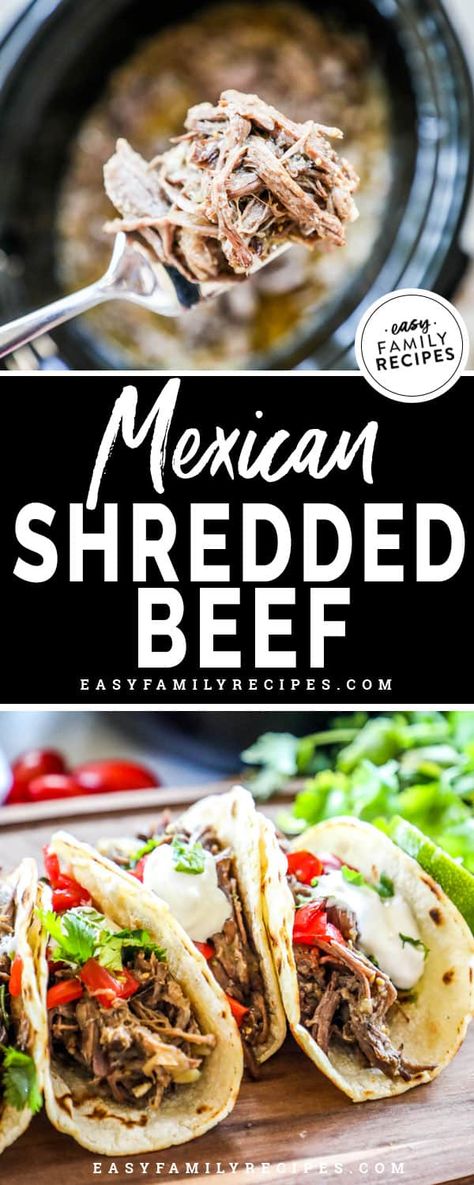 Easy Beef Dinner, Mexican Red Rice, Shredded Beef Tacos, Mexican Shredded Beef, Mexican Beef, Crock Pot Tacos, Tacos Burritos, Beef Tacos, Tacos And Burritos