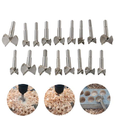 Woodworking Forstner Drill Bits Sets HEHEINC 17 PCS Carbon High Speed Steel Wood Working Hole Cutter Titanium Coated Wood Boring Hole Drilling Sets with Round Shank 15mm38mm * Look into the picture by going to the web link. (This is an affiliate link). Tools For Woodworking, Steel Wood, High Speed Steel, Wood Working, Drill Bits, High Speed, Woodworking, Tools, Wood