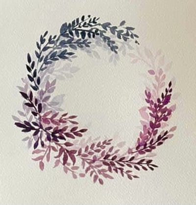 Watercolour Floral Wreath, Watercolor Pencil Art For Beginners, Watercolor Flower Wreath, Watercolor Wreath, Watercolor Paintings For Beginners, Christmas Card Art, Watercolour Inspiration, Diy Watercolor Painting, Abstract Watercolor Art