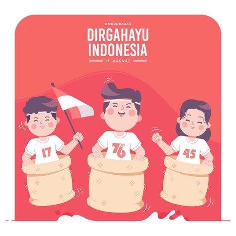 Indonesian traditional culture independe... | Premium Vector #Freepik #vector #kids #cartoon #flag #hand-drawn Indonesian Independence Day Poster, Independence Day Illustration, Pole Climbing, Indonesia Traditional, Independence Day Greeting Cards, Indonesian Independence, Independence Day Greetings, Indonesian Flag, Independence Day Poster