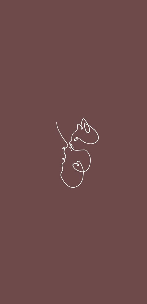 Cat Minimalist Wallpaper, Neutral Cat Aesthetic, Aesthetic Cat Wallpaper Drawing, Cat Outline Wallpaper, Cat Drawing Aesthetic Wallpaper, Aesthetic Cat Tattoo Ideas, Minimalistic Cat Drawing, Persian Cat Tattoo Minimalist, Tiny Cat Paw Print Tattoo