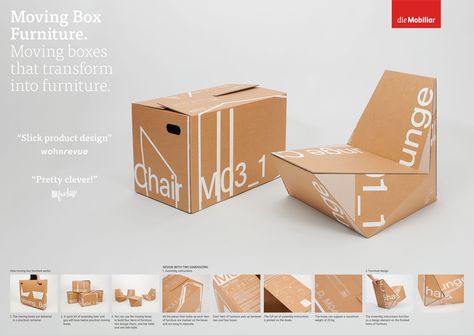 Reusable Packaging Design, Cardboard Box Design, Award Winning Packaging Design, Parking Plan, Sustainable Furniture Design, Furniture Packaging, Ikea Boxes, Carton Design, Furniture Box