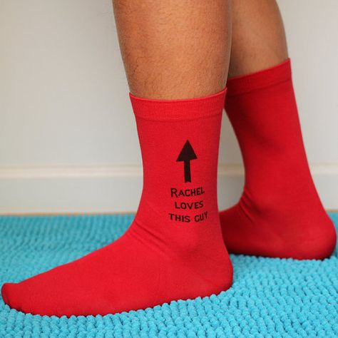 Valentine Socks Gift, Trendy Red Socks For Gifts, Funny Socks For Boyfriend, Valentine Socks, Arrow Pointing Up, Valentines Socks, Funny Socks For Men, Surprise Gifts For Him, Heart Socks