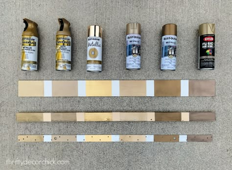 Best Brass Spray Paint, Brass Spray Paint, Spray Paint Tips, Bronze Spray Paint, Spray Paint Colors, Thrifty Decor Chick, Thrifty Diy, Spray Paint Cans, Metallic Spray Paint