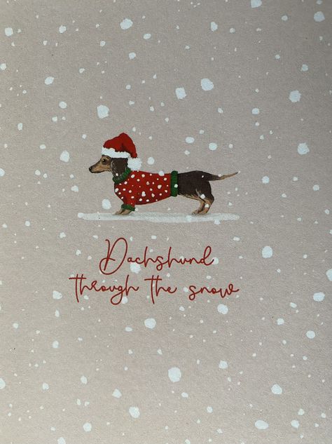 Christmas Dog Illustration, Christmas Daschund, Dachshund Christmas Cards, Dachshund Wallpaper, Dachshund Illustration, Diy Christmas Presents, Christmas In Heaven, Christmas Collage, Christmas Dogs