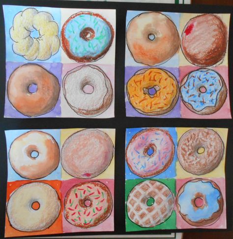 Fine Lines: Why Doughnut Art?? Doughnut Art, Donut Art, 7th Grade Art, 8th Grade Art, Middle School Art Projects, Art Lessons Middle School, 2nd Grade Art, Wayne Thiebaud, 6th Grade Art